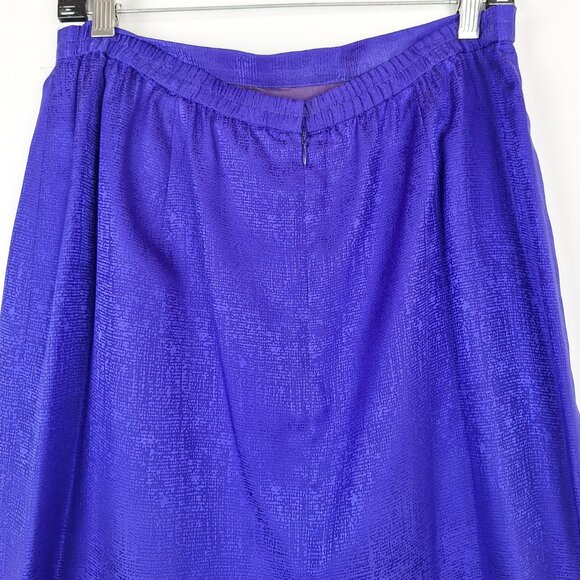 Silk Top & Skirt Suit Set, Size 14. Purple Embroidered Lined Adrianna Papell - Picture 10 of 16